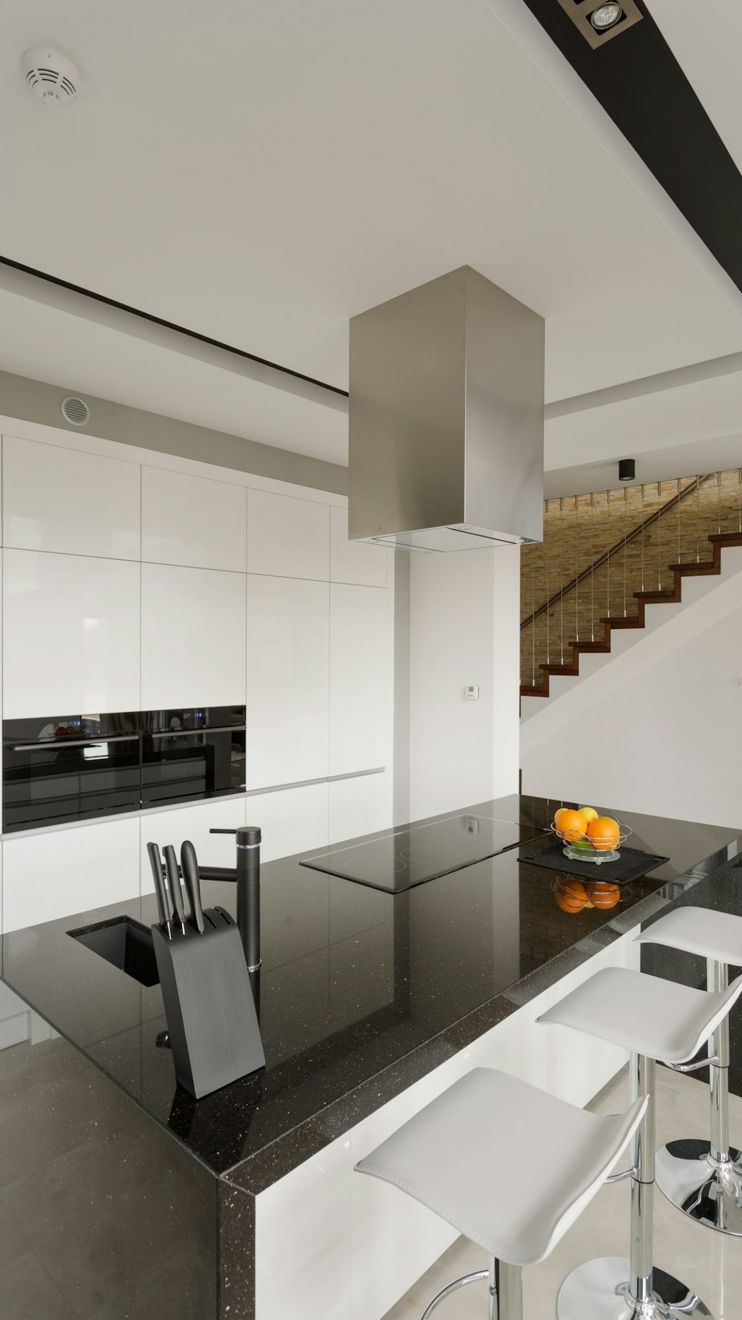 Granite worktop in modern kitchen